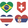 Тату Набор Группа Е (Сердца-Флаги Стран Участников Чемпионата Мира По Футболу 2018)