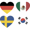 Набор Группа F (Сердца-Флаги Стран Участников Чемпионата Мира По Футболу 2018)