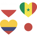 Набор Группа H (Сердца-Флаги Стран Участников Чемпионата Мира По Футболу 2018)
