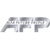 Серебряный логотип AFP Alfa Future People - фестиваль электронной музыки и технологий