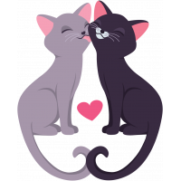 Влюбленные кот и кошка