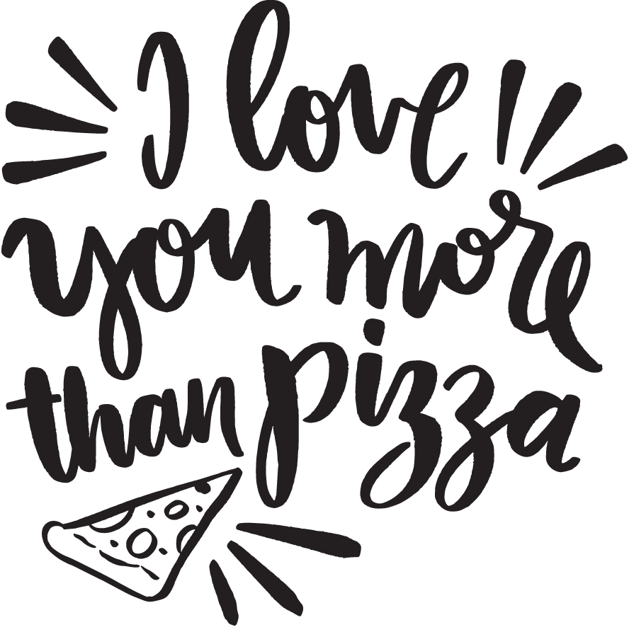 Наклейка на авто «Я Люблю Тебя Больше Пиццы I Love You More Than Pizza» -  стикер